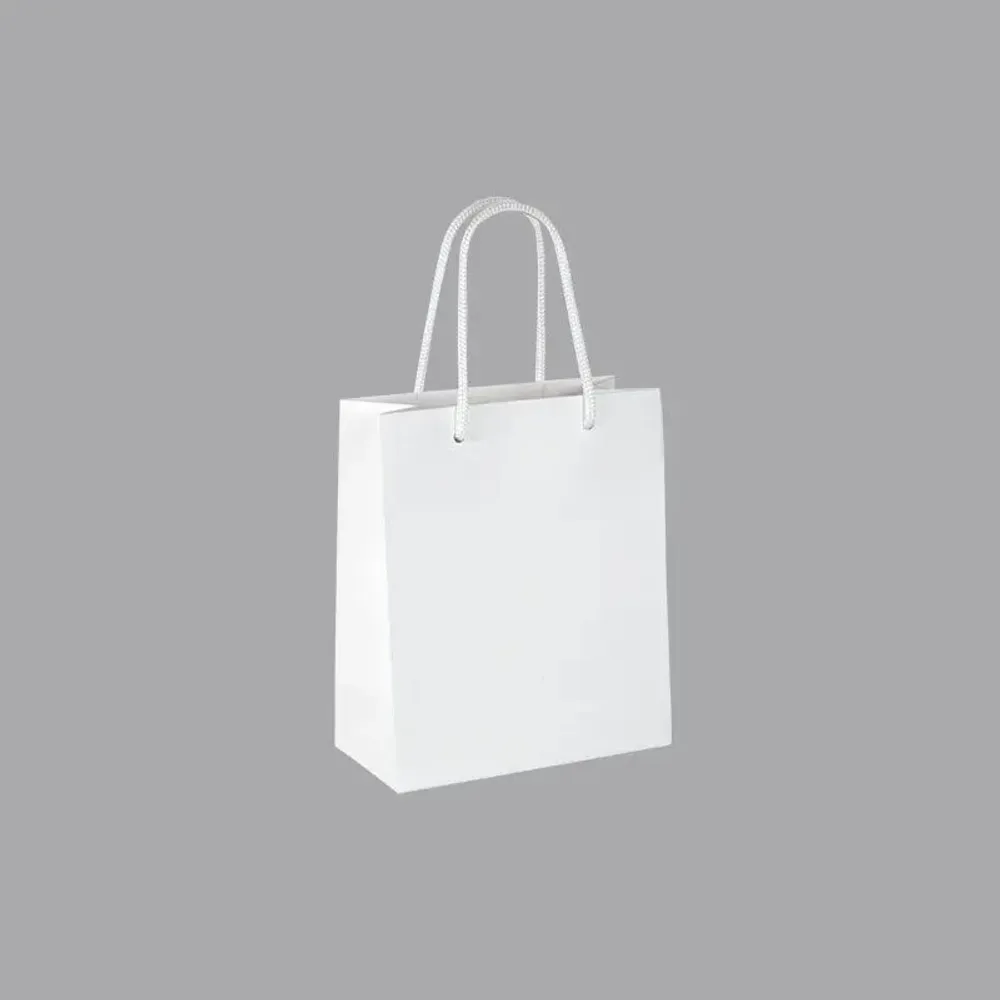 Gifts - Matte white paper bags 16 x 8 x H 19cm, 190g (x12) - LAVAL 1878