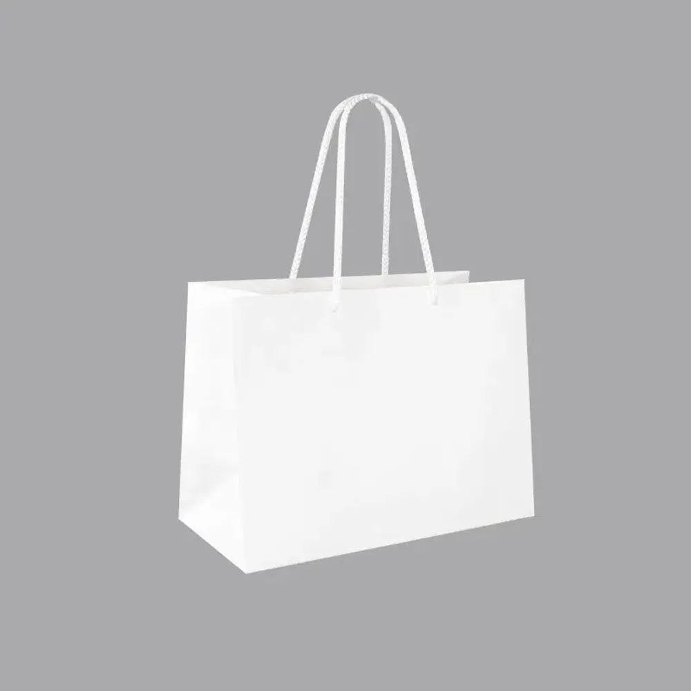 Cadeaux - Sacs papier mat blanc 24 x 12 x H 18cm, 190g (x12) - LAVAL 1878
