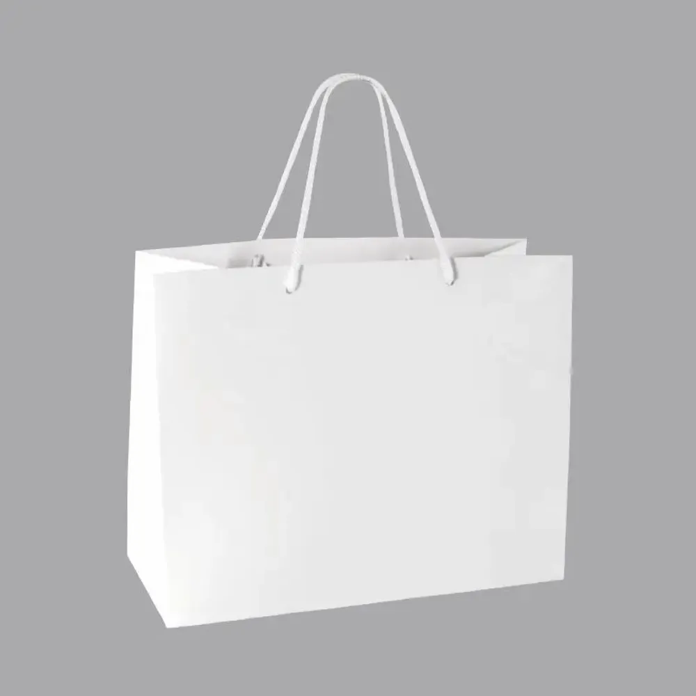Gifts - Matte white paper bags 32.7 x 13.6 x H 26.4cm, 190g (x12) - LAVAL 1878