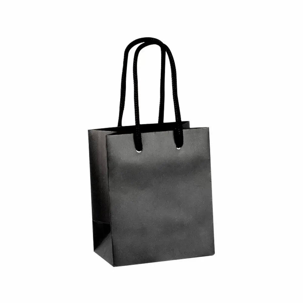 Gifts - Matte black paper bags 10 x 6.5 x H 12cm, 190g (x12) - LAVAL 1878