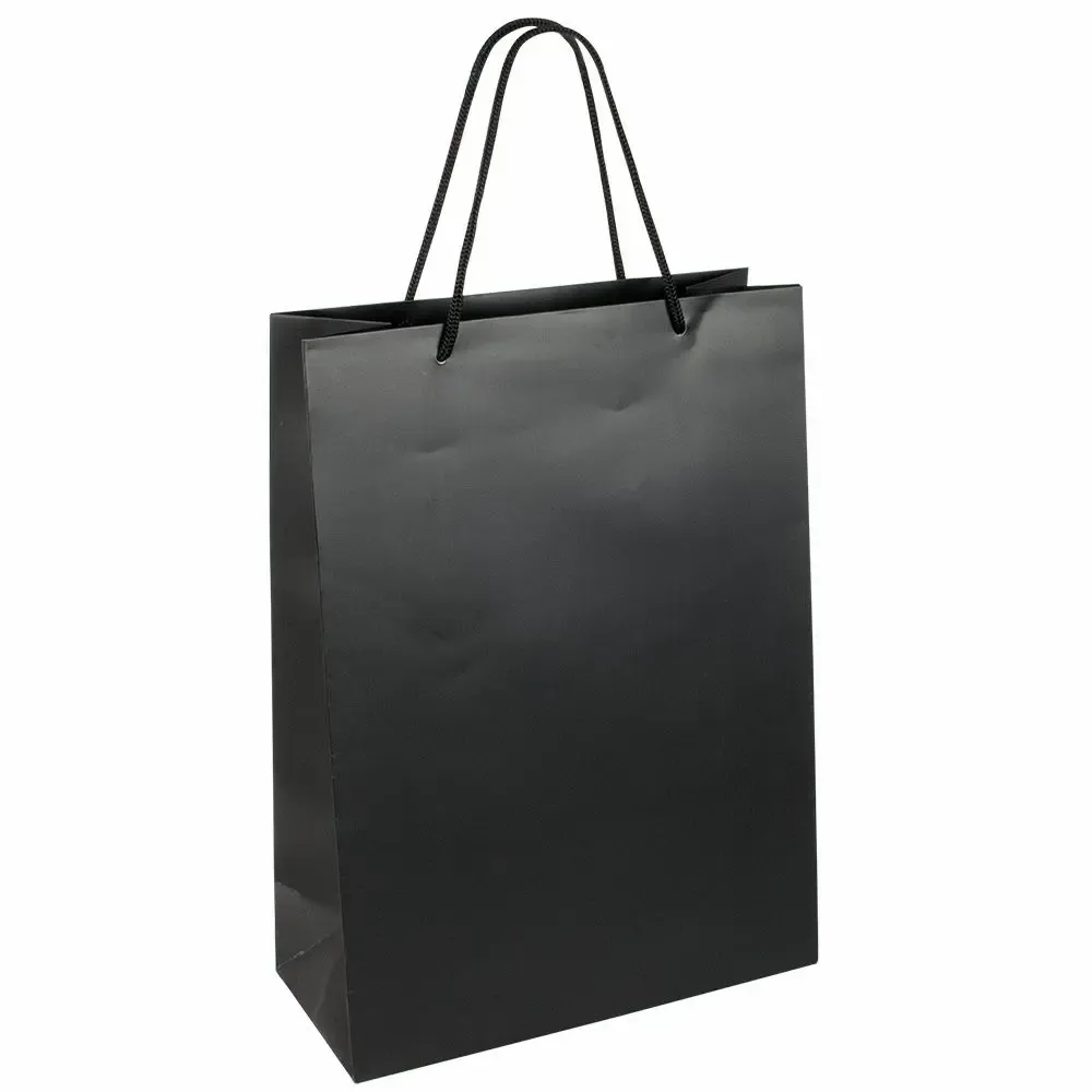 Gifts - Matte black paper bags 27 x 12 x H 37cm, 190g (x12) - LAVAL 1878