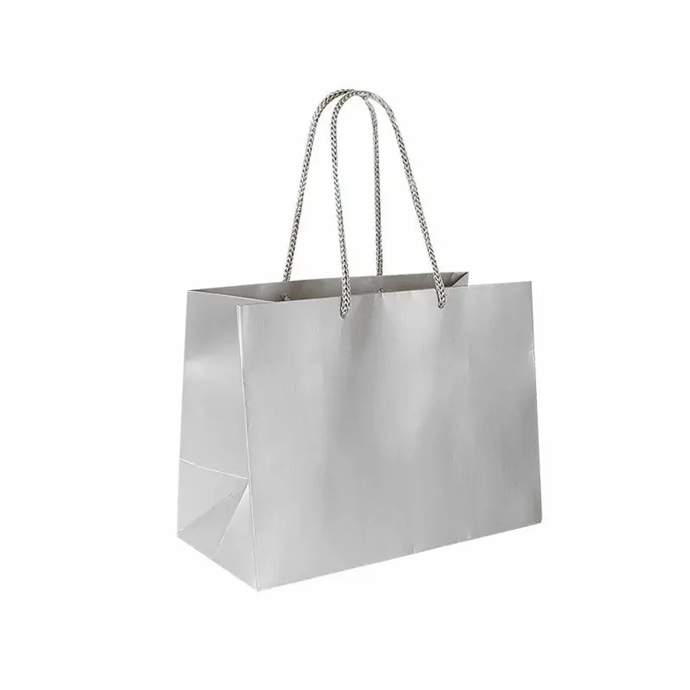 Cadeaux - Sacs papier mat couleur argent 24 x 12 x H 18cm, 190g (x12) - LAVAL 1878