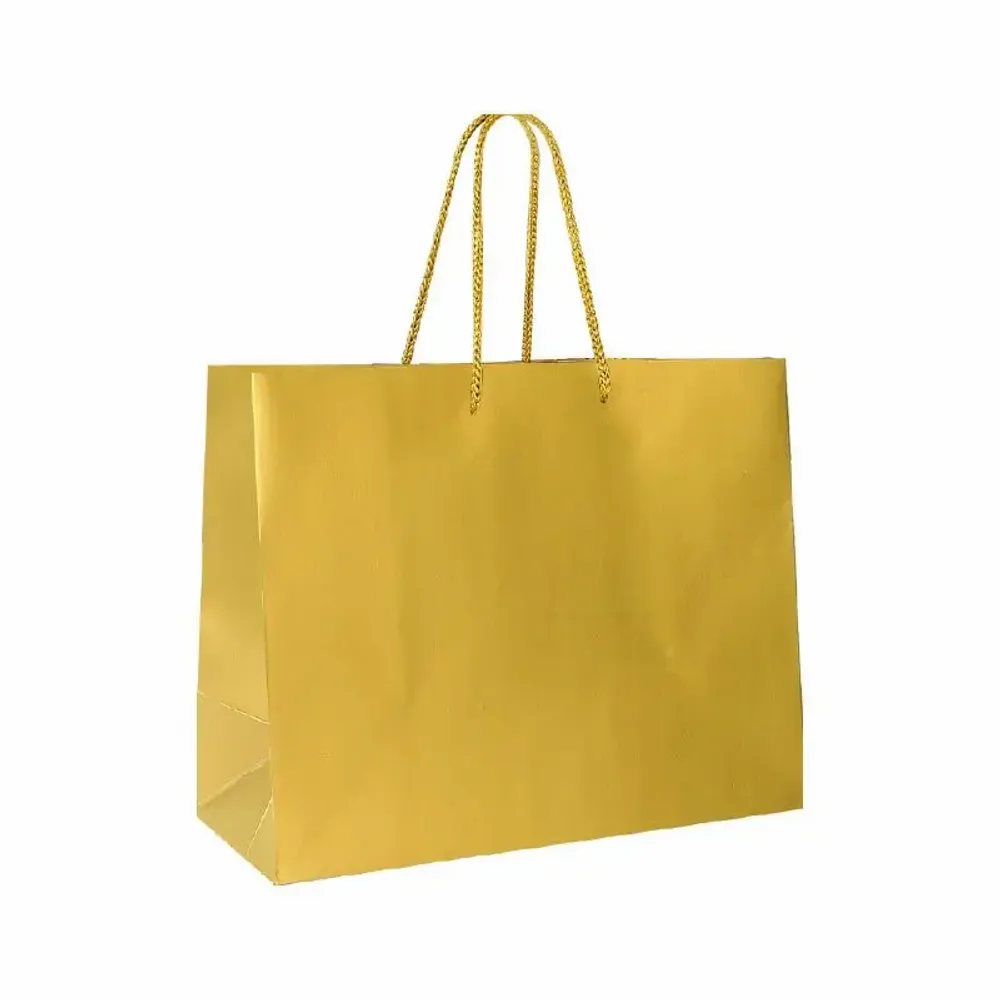 Gifts - Gold matte paper bags 32.7 x 13.6 x H 26.4cm, 190g (x12) - LAVAL 1878