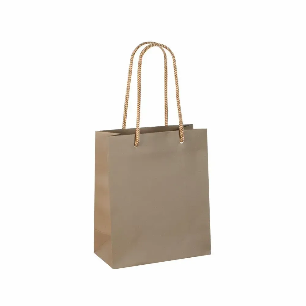 Gifts - Taupe matte paper bags 16 x 8 x H 19cm, 190g (x12) - LAVAL 1878