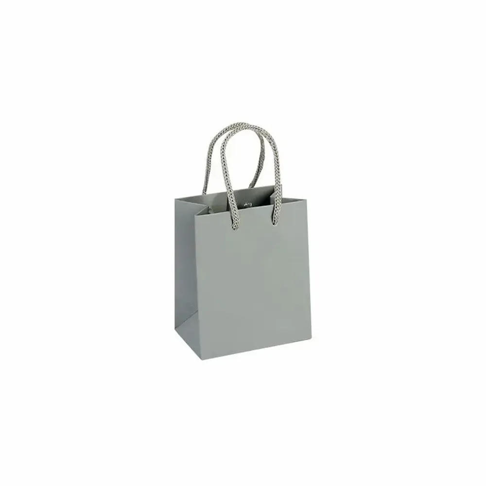 Gifts - Matte anthracite gray paper bags 10 x 6.5 x H 12cm, 190g (x12) - LAVAL 1878