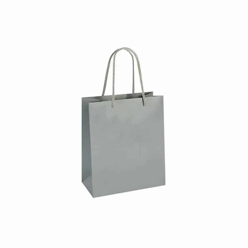 Gifts - Matte anthracite gray paper bags 16 x 8 x H 19cm, 190g (x12) - LAVAL 1878