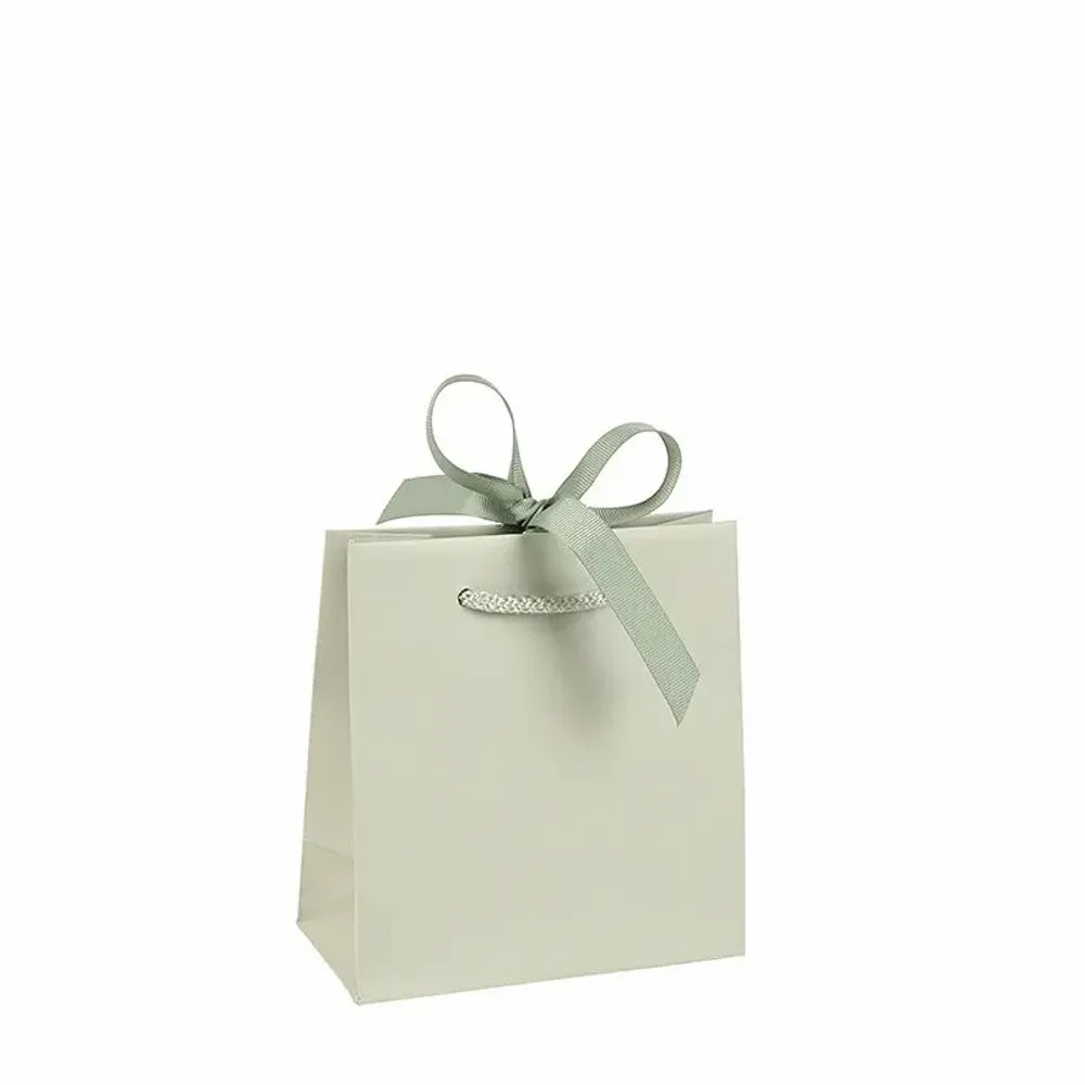 Gifts - Sage green satin paper bags - LAVAL 1878