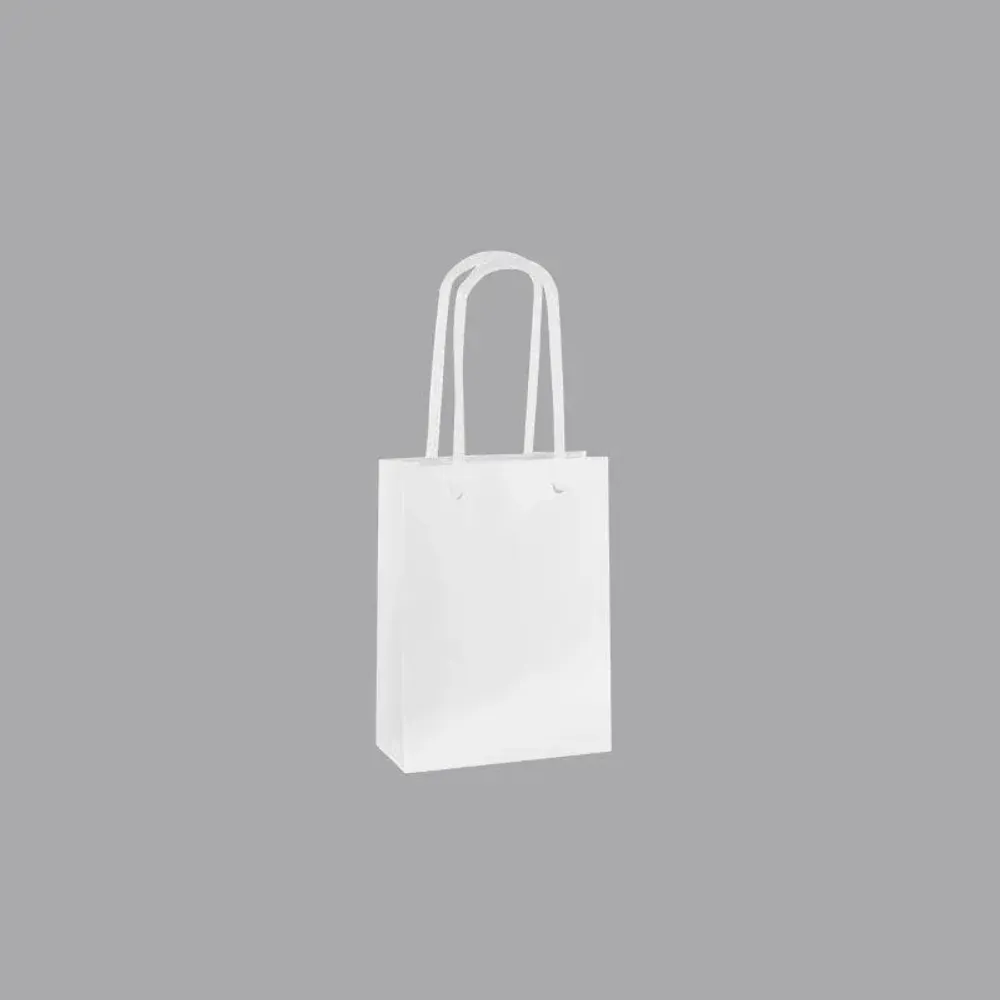 Gifts - Glossy white paper bags 8.1 x 3.3 x H 10.8cm, 190g (x25) - LAVAL 1878