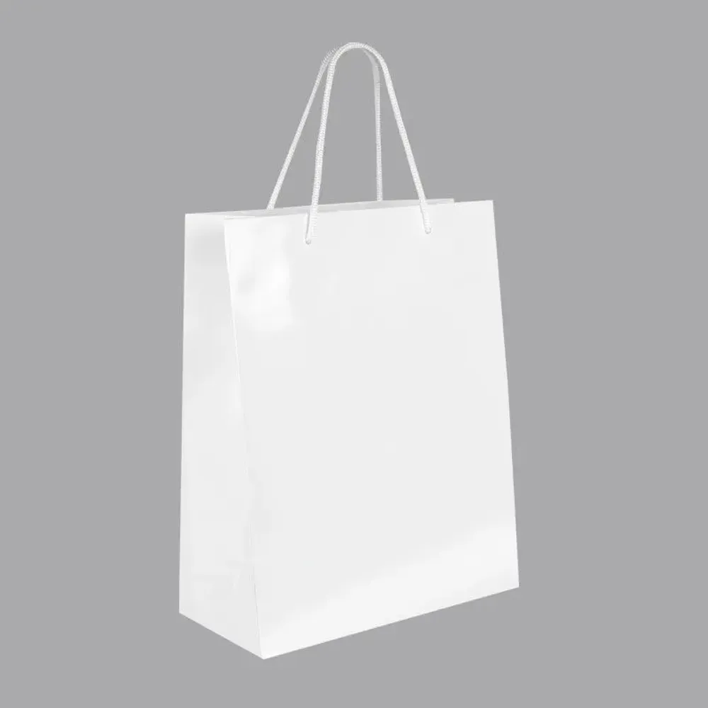 Cadeaux - Sacs papier brillant blanc 26,4 x 12,5 x H 32,7cm, 190g (x10) - LAVAL 1878