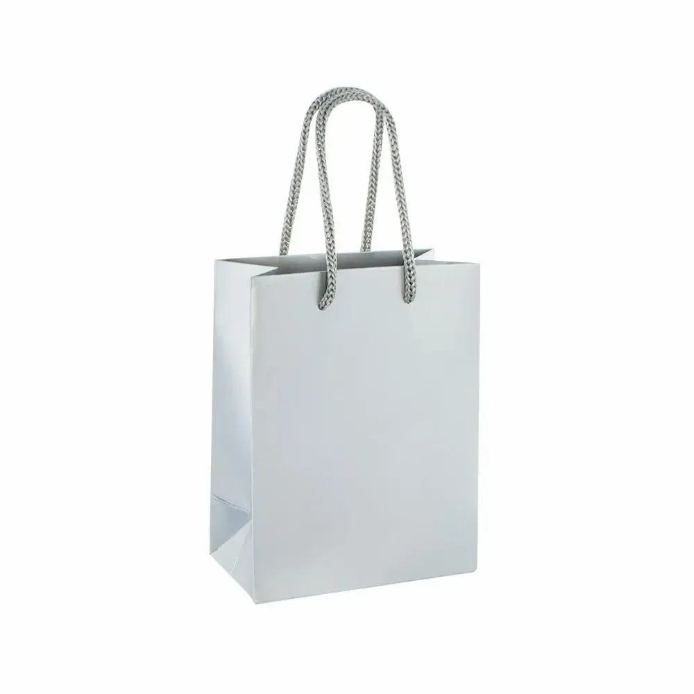 Cadeaux - Sacs papier brillant couleur argent 11,4 x 6,4 x H 14,6cm, 190g (x25) - LAVAL 1878