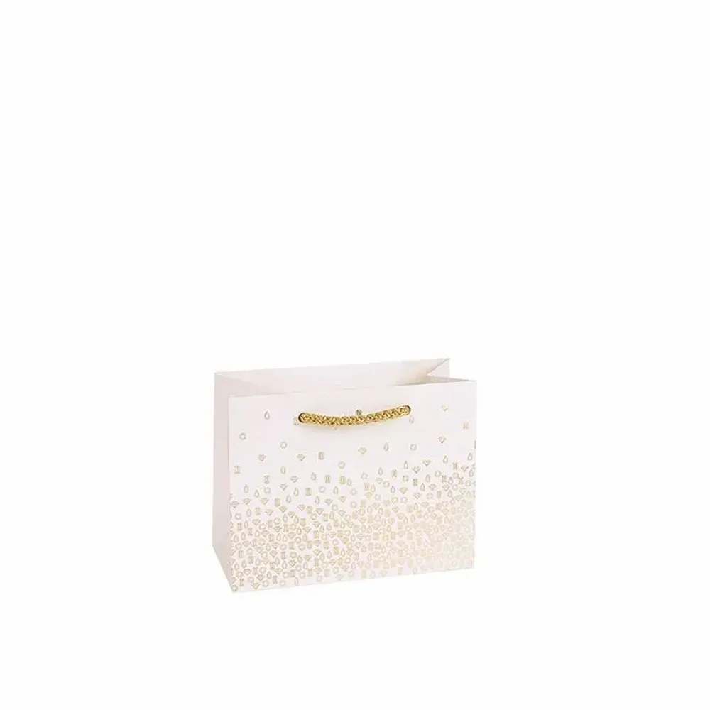 Gifts - White matte paper bags with gold gemstones - LAVAL 1878