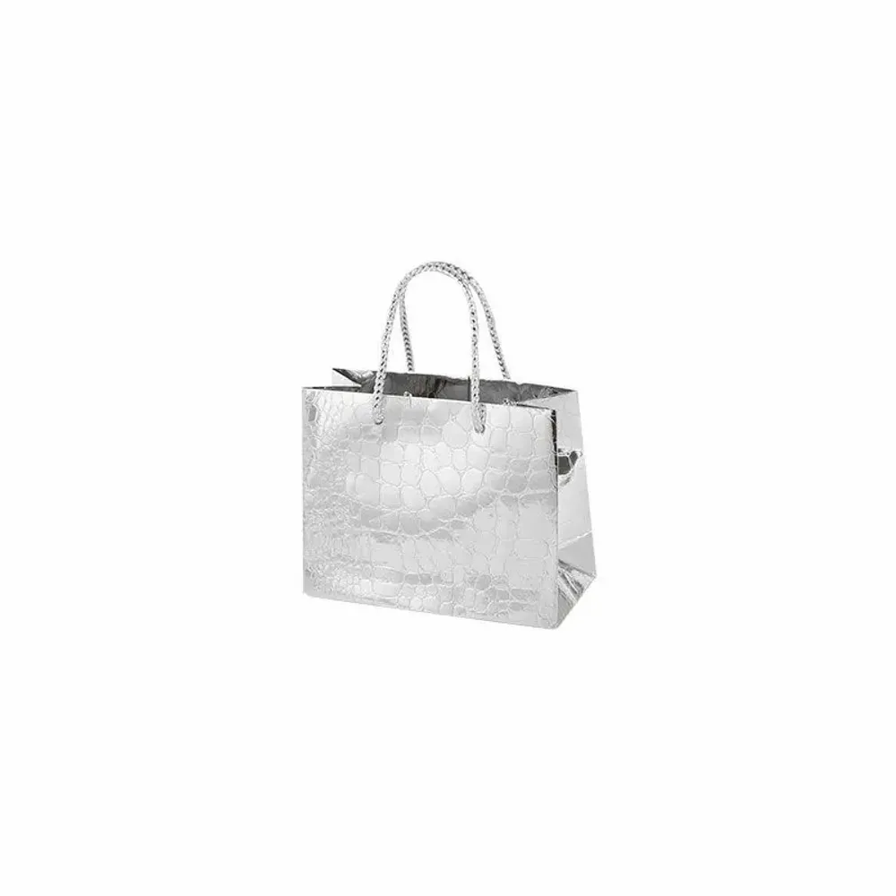 Gifts - Silver crocodile-effect shiny paper bags - LAVAL 1878