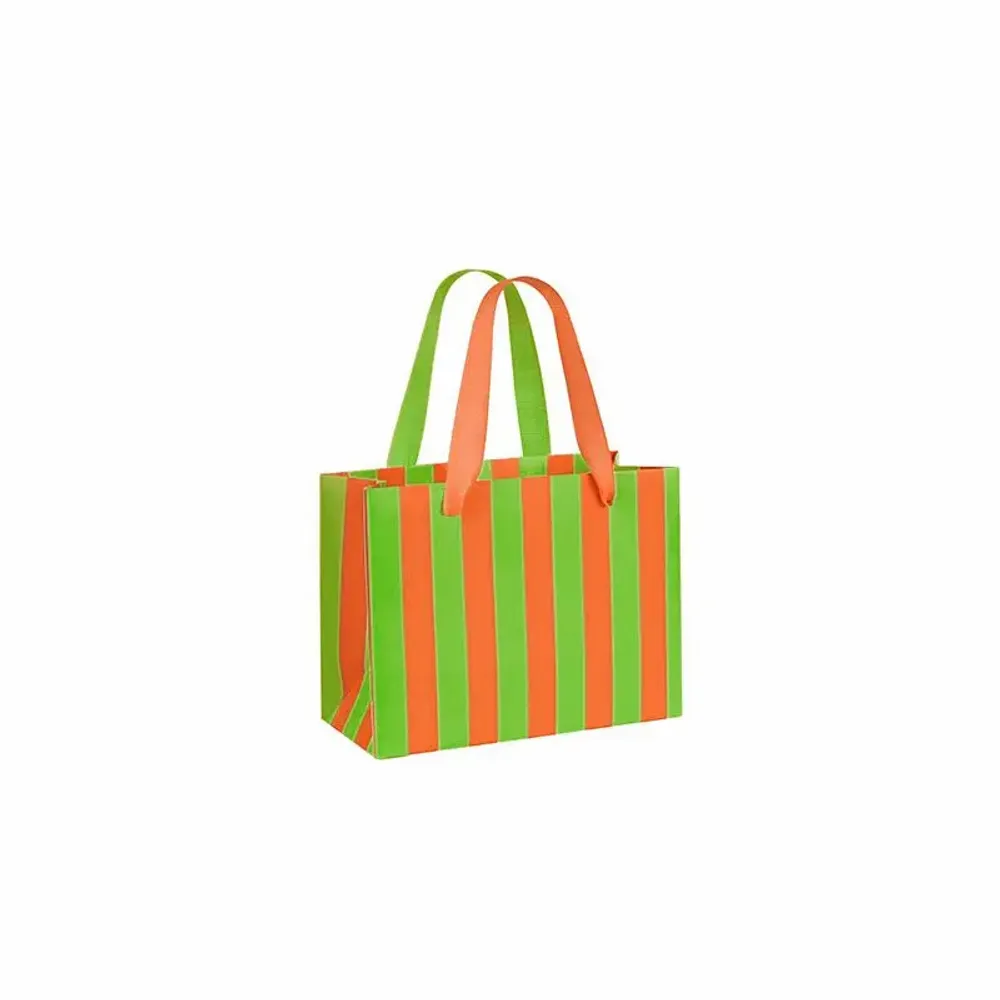 Gifts - Matte paper bags with orange/green stripes - LAVAL 1878