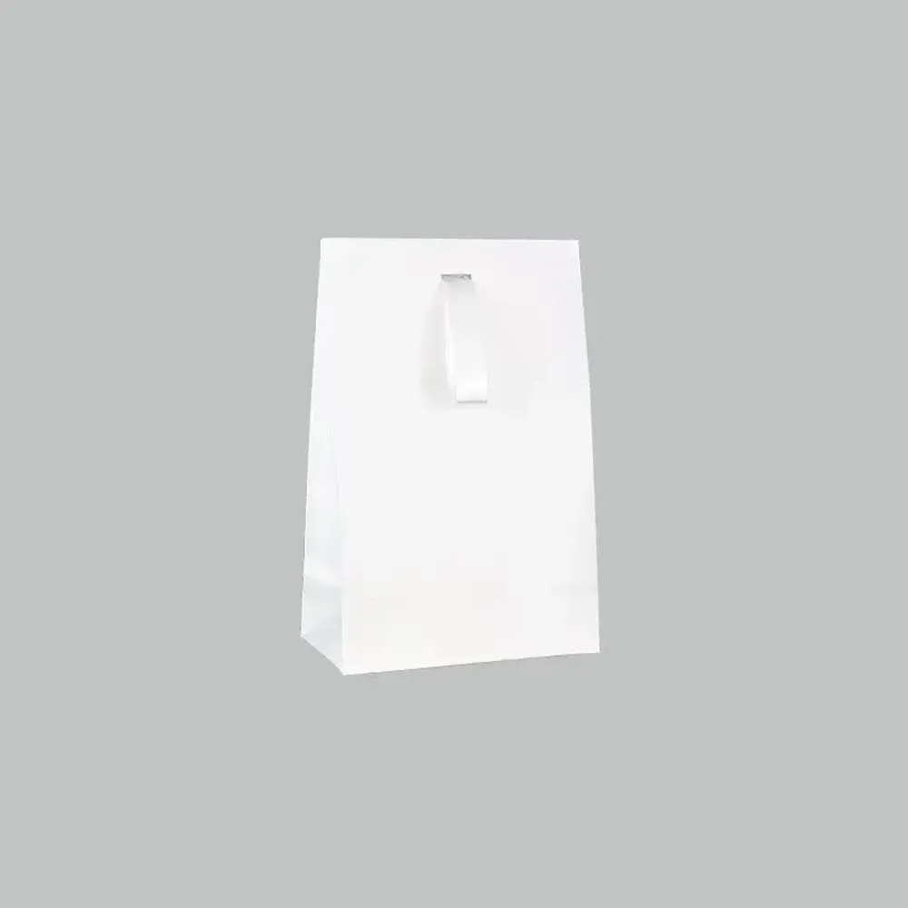 Gifts - White matte paper pockets with white satin ribbon - LAVAL 1878