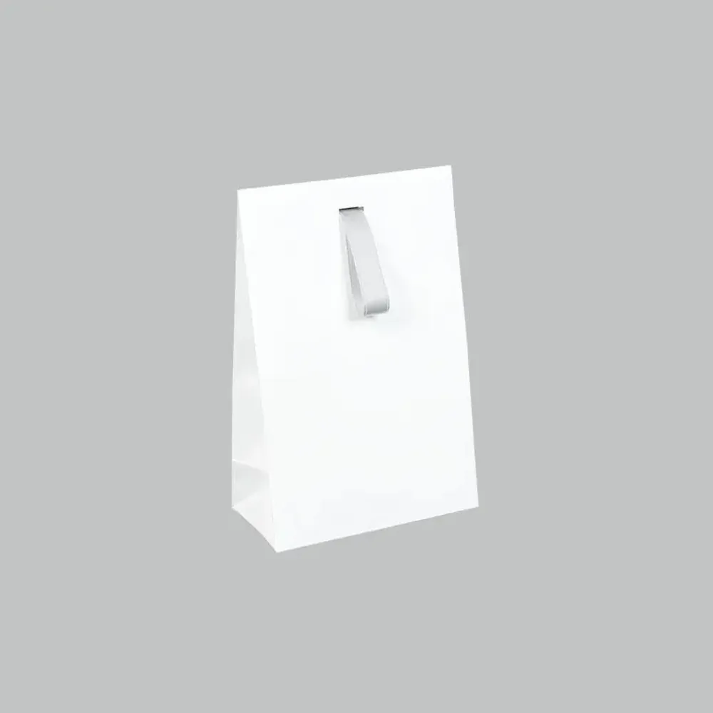 Gifts - Glossy white paper pockets with silver ribbon - LAVAL 1878