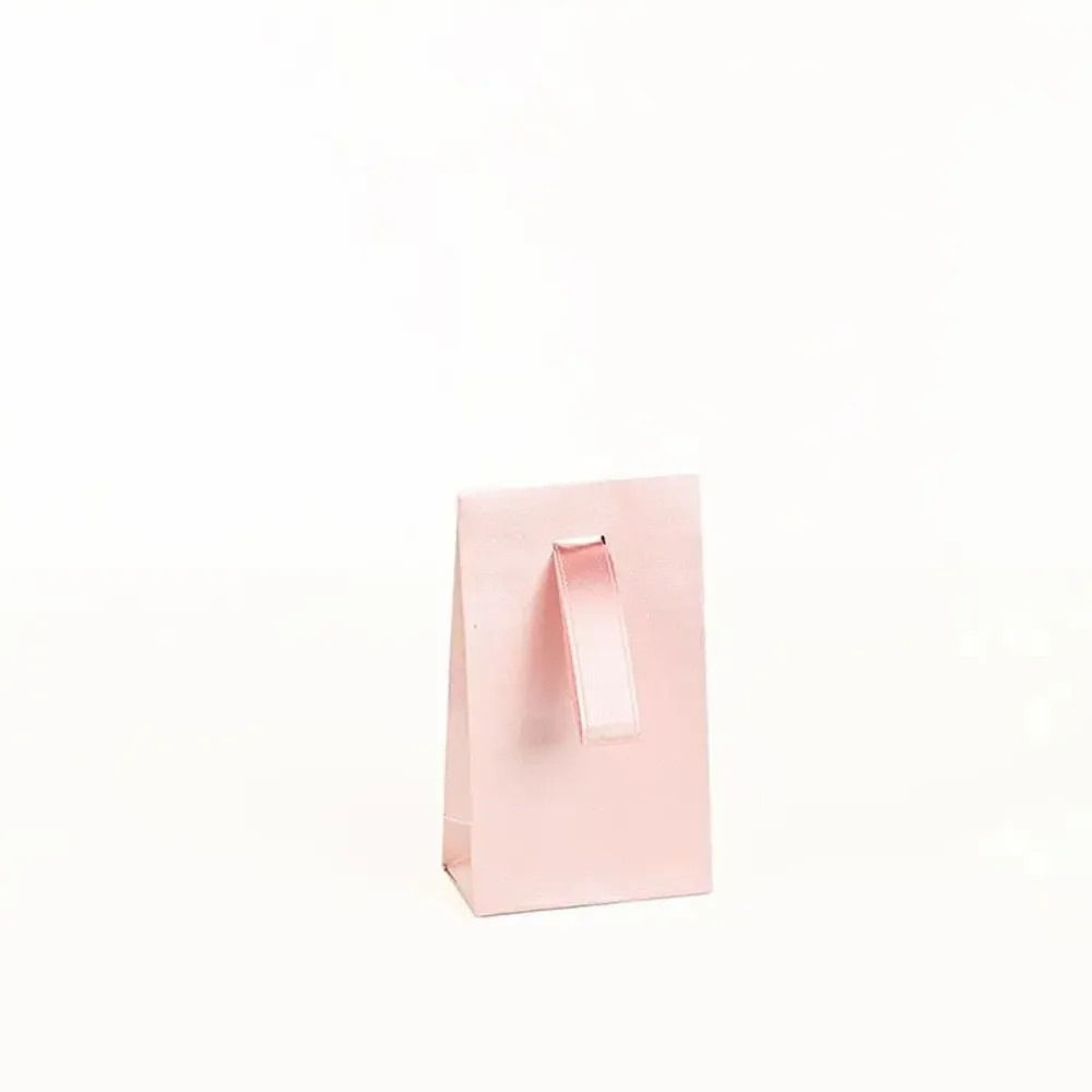 Gifts - Light pink iridescent paper pockets with ribbon, 125g - 7 x 4 x H 12cm (x20) - LAVAL 1878