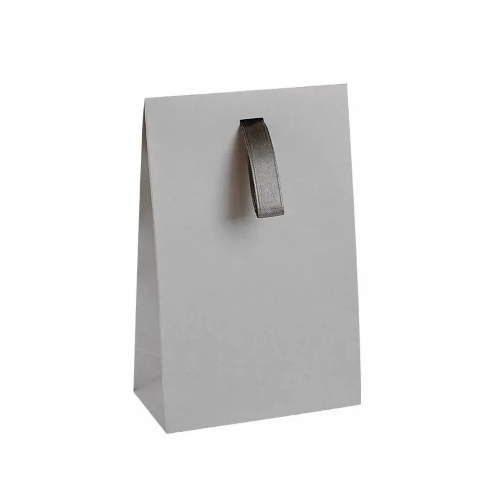 Gifts - Grey matte paper pockets with ribbon, 145g - 13 x 7 x H 20cm (x20) - LAVAL 1878