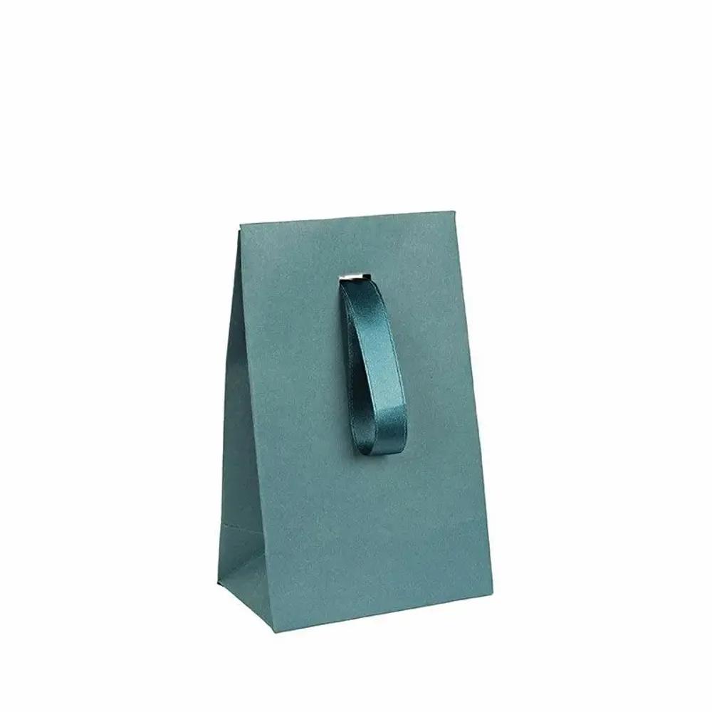 Cadeaux - Pochettes papier mat bleu canard à ruban - LAVAL 1878