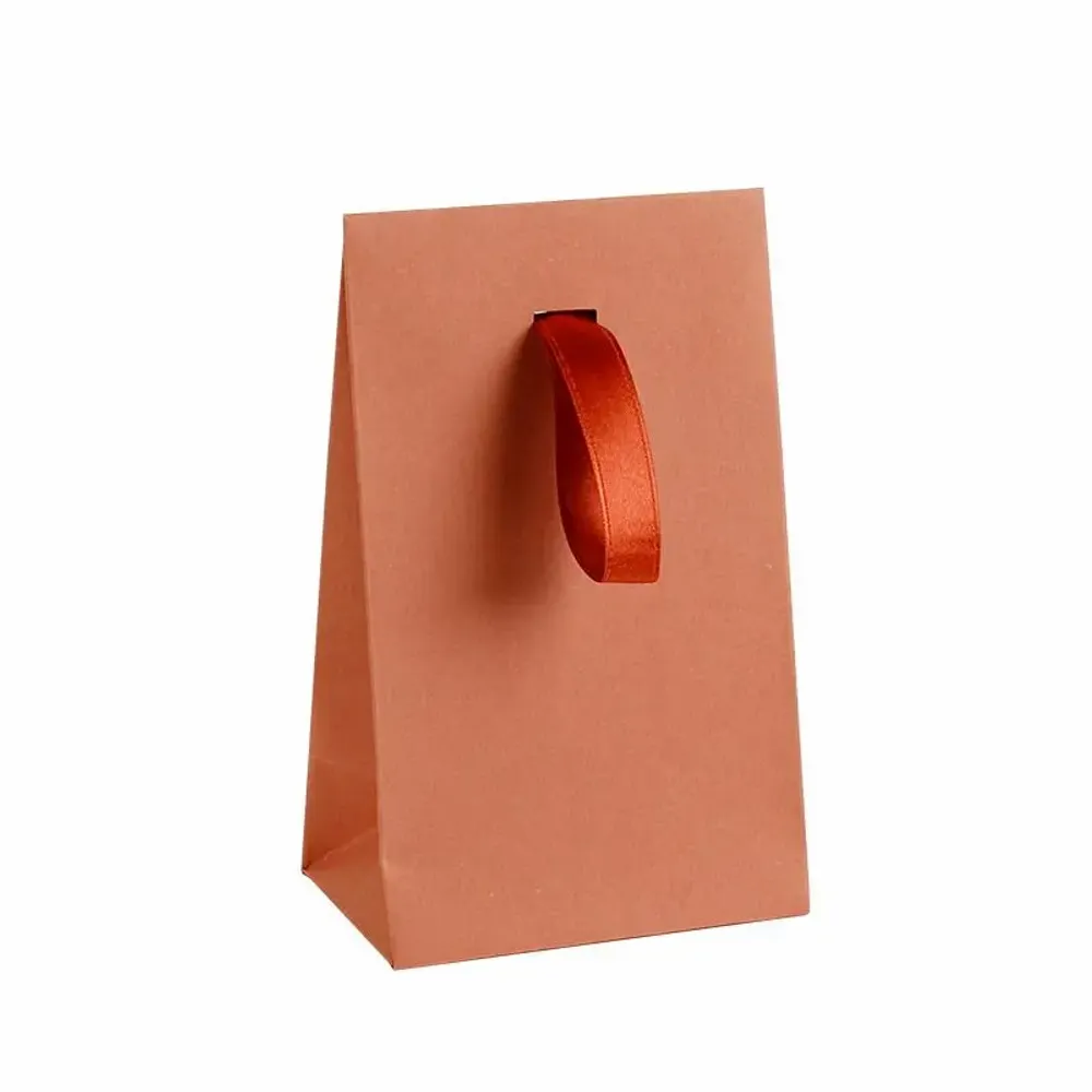 Gifts - Terracotta matte paper pockets with ribbon, 170g - 13 x 7 x H 20cm (x20) - LAVAL 1878
