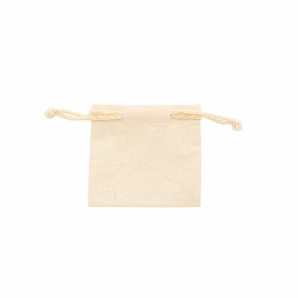 Cadeaux - Bourses 100% coton avec cordelettes coton beige 7 x 7cm (x5) - LAVAL 1878