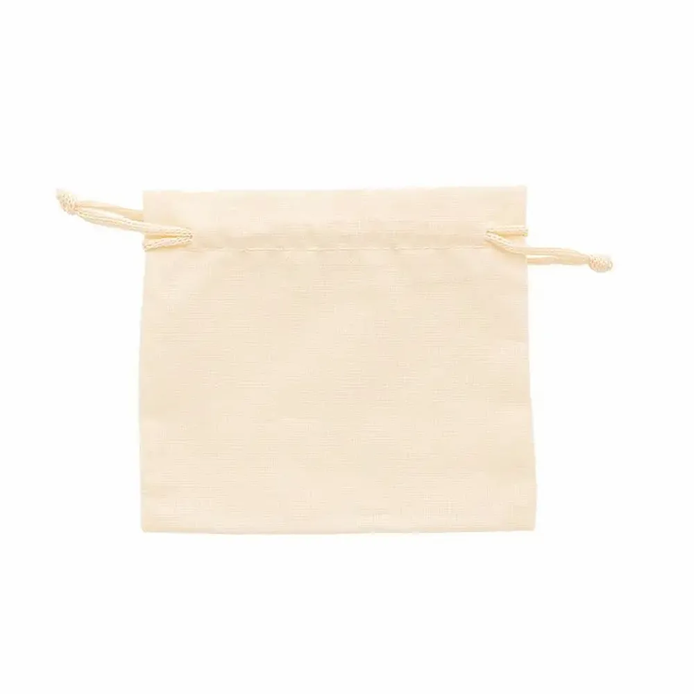 Gifts - 100% cotton drawstring bags with beige cotton cords, 11 x 10cm (x5) - LAVAL 1878