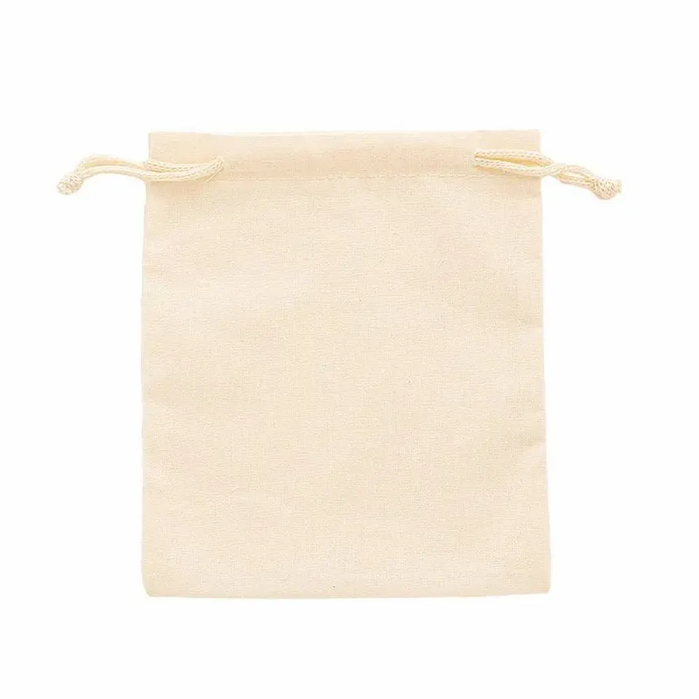Cadeaux - Bourses 100% coton avec cordelettes coton beige 12 x 14cm (x5) - LAVAL 1878