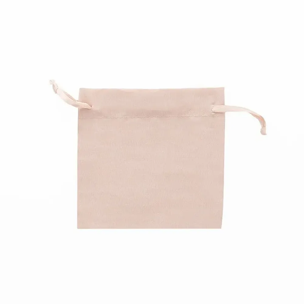 Cadeaux - Bourses 100% coton avec rubans satin rose clair 11 x 10cm (x5) - LAVAL 1878