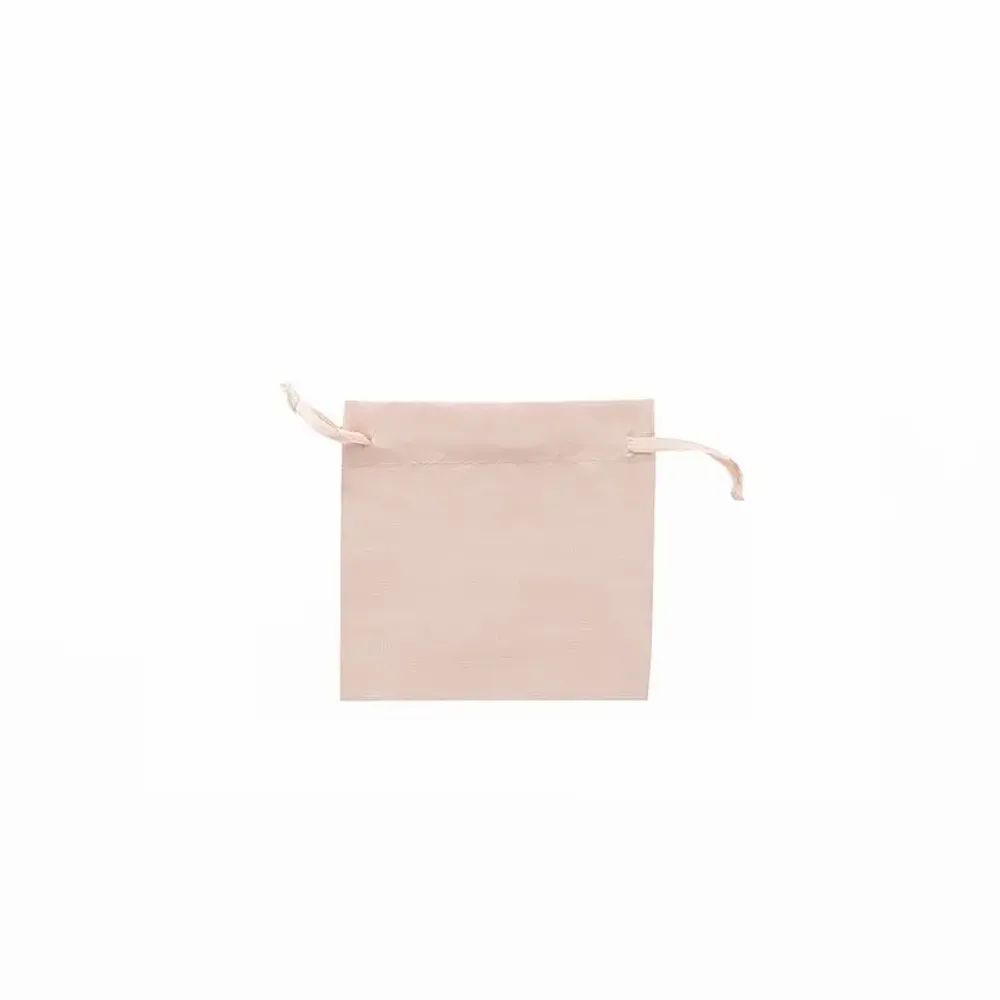 Cadeaux - Bourses 100% coton avec rubans satin rose clair 7 x 7cm (x5) - LAVAL 1878