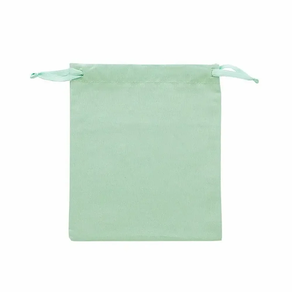Cadeaux - Bourses 100% coton avec rubans satin vert sauge 12 x 14cm (x5) - LAVAL 1878