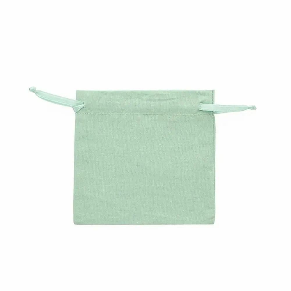 Cadeaux - Bourses 100% coton avec rubans satin vert sauge 11 x 10cm (x5) - LAVAL 1878