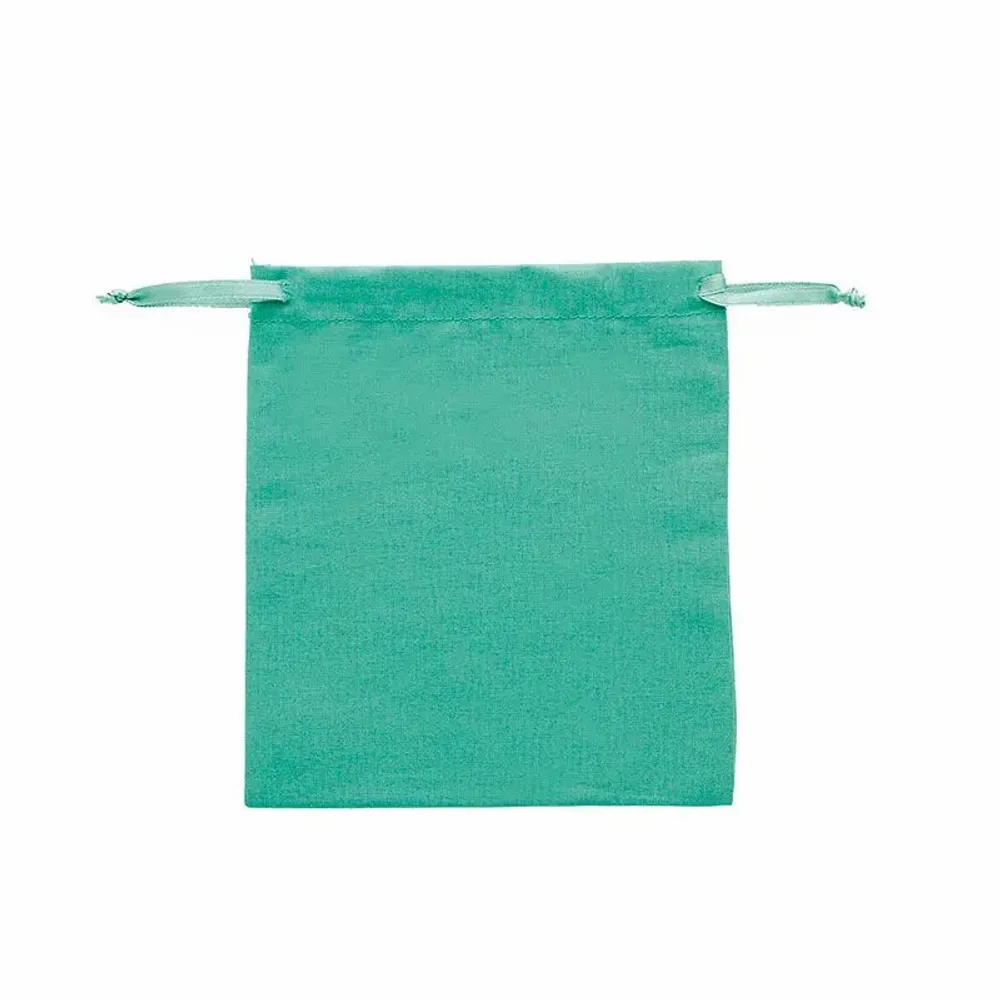 Cadeaux - Bourses 100% coton avec rubans satin bleu canard 12 x 14cm (x5) - LAVAL 1878