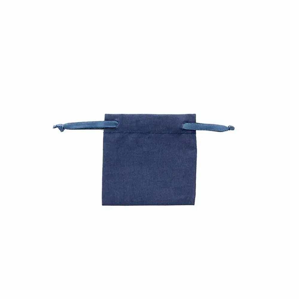 Gifts - 100% cotton purses with navy blue satin ribbons, 7 x 7cm (x5) - LAVAL 1878