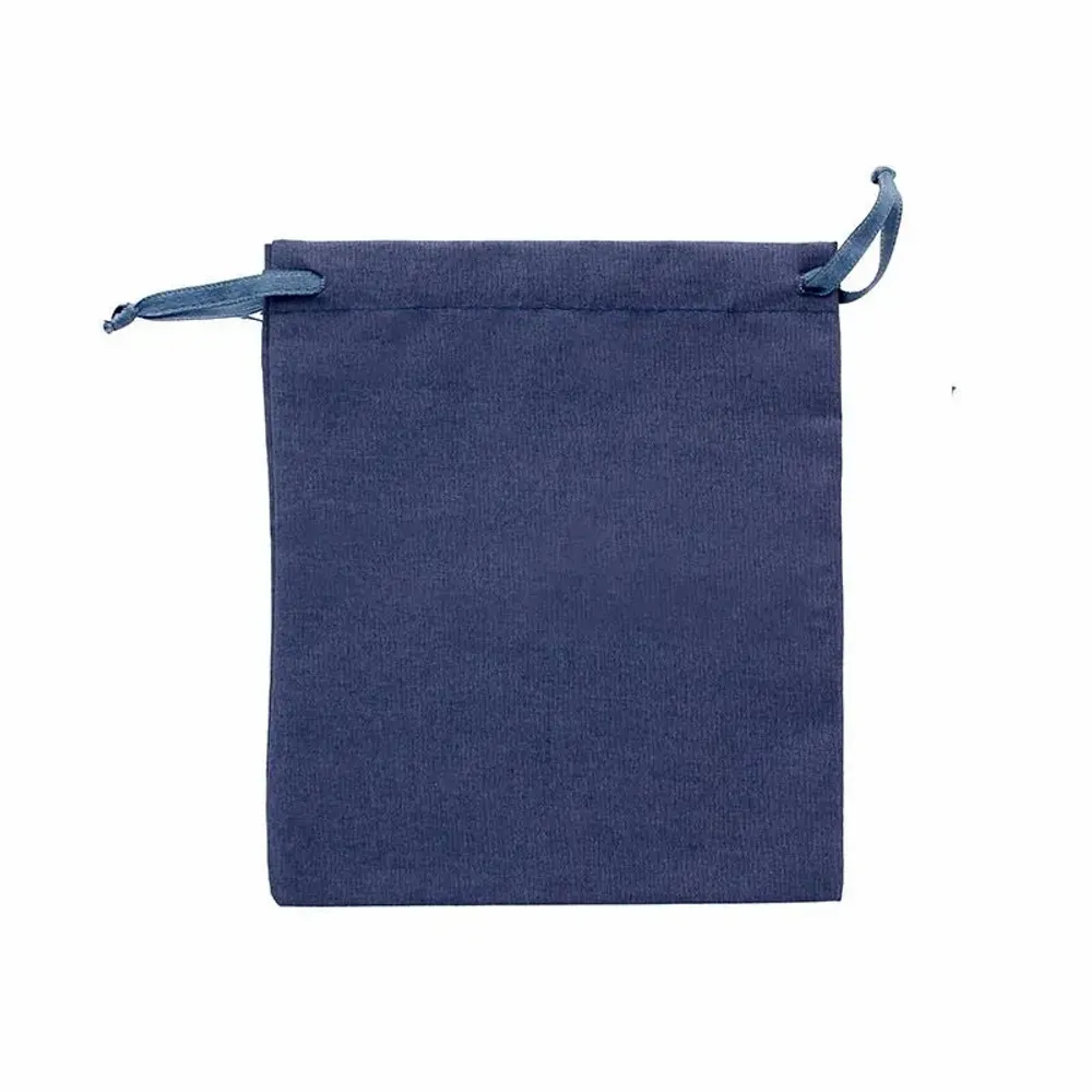 Gifts - 100% cotton purses with navy blue satin ribbons, 12 x 14cm (x5) - LAVAL 1878
