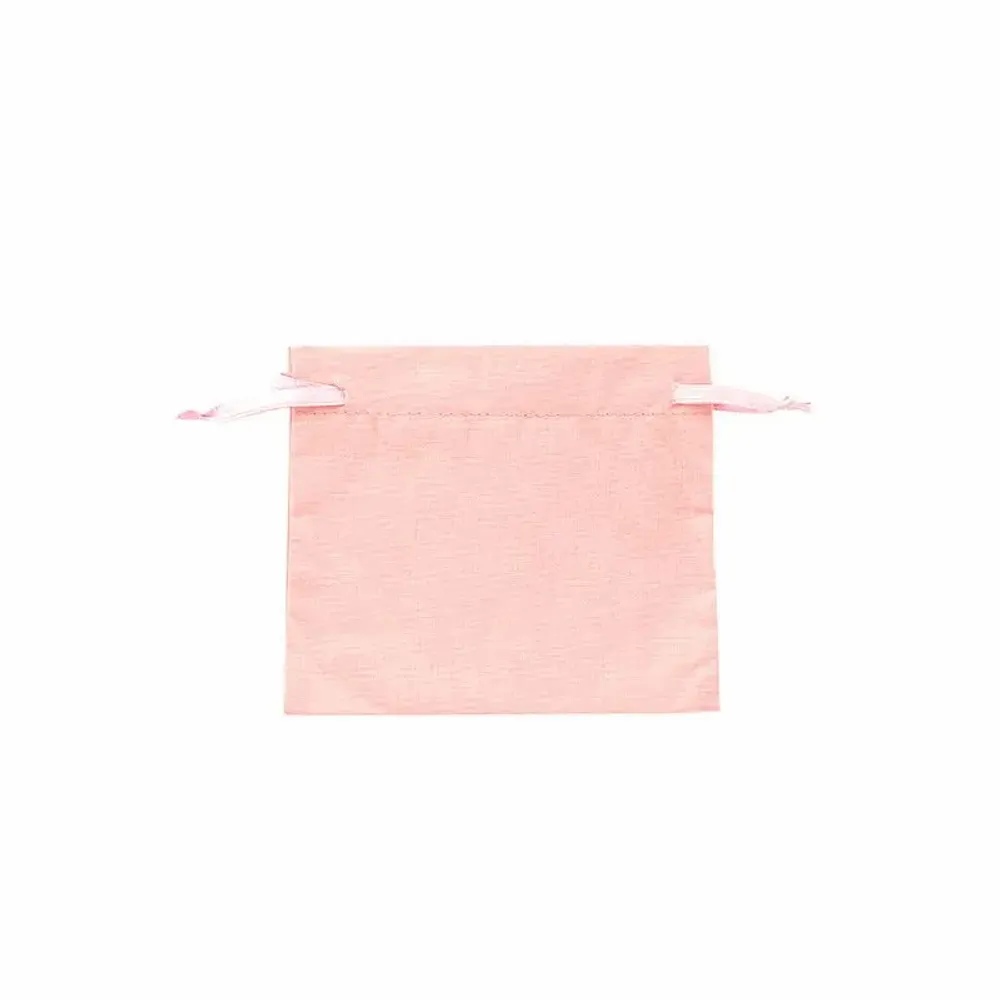 Cadeaux - Bourses en coton avec ruban satin vieux rose, 11 x 10cm (x5) - LAVAL 1878