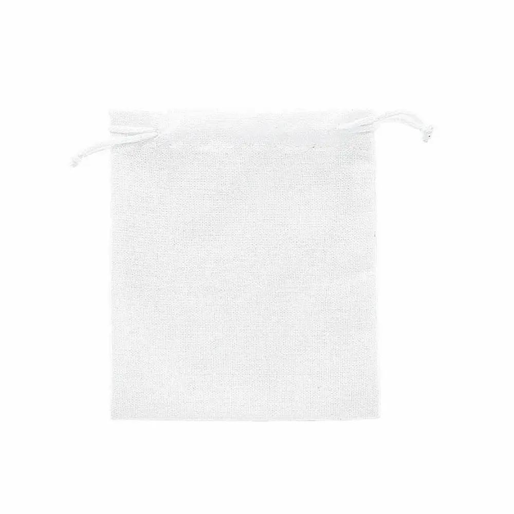 Cadeaux - Bourses lin avec cordelettes coton blanc 12 x 14cm (x5) - LAVAL 1878
