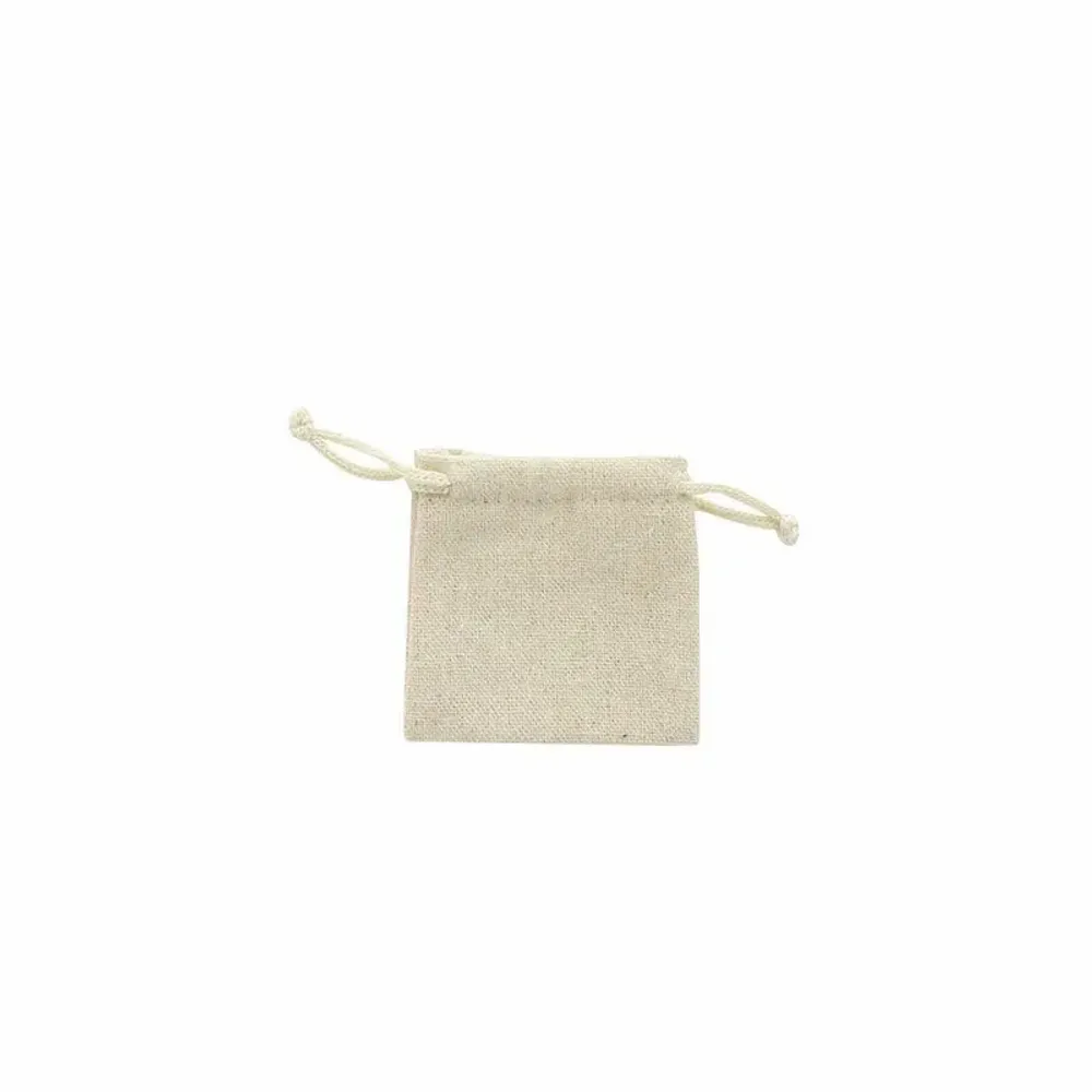 Cadeaux - Bourses 100% lin avec cordelettes coton beige 7 x 7cm (x5) - LAVAL 1878
