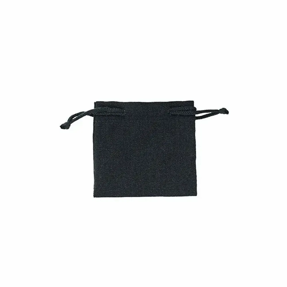 Gifts - Linen drawstring bags with black cotton cords, 7 x 7cm (x5) - LAVAL 1878