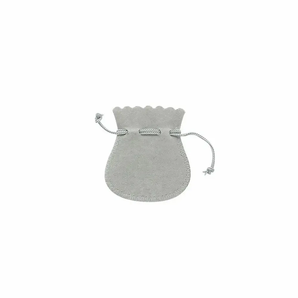 Gifts - Suede-like cotton and viscose pouches, grey - 6.5 x 5cm (x5) - LAVAL 1878