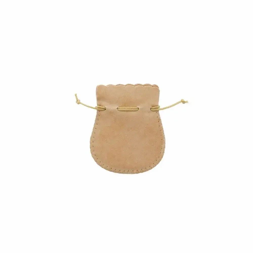 Cadeaux - Bourses suédine de coton et viscose, chamois - 8 x 6,5cm (x5) - LAVAL 1878