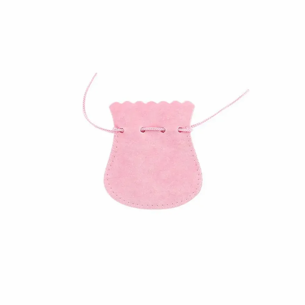 Gifts - Cotton and viscose suede pouches, pink - 8 x 6.5cm (x5) - LAVAL 1878