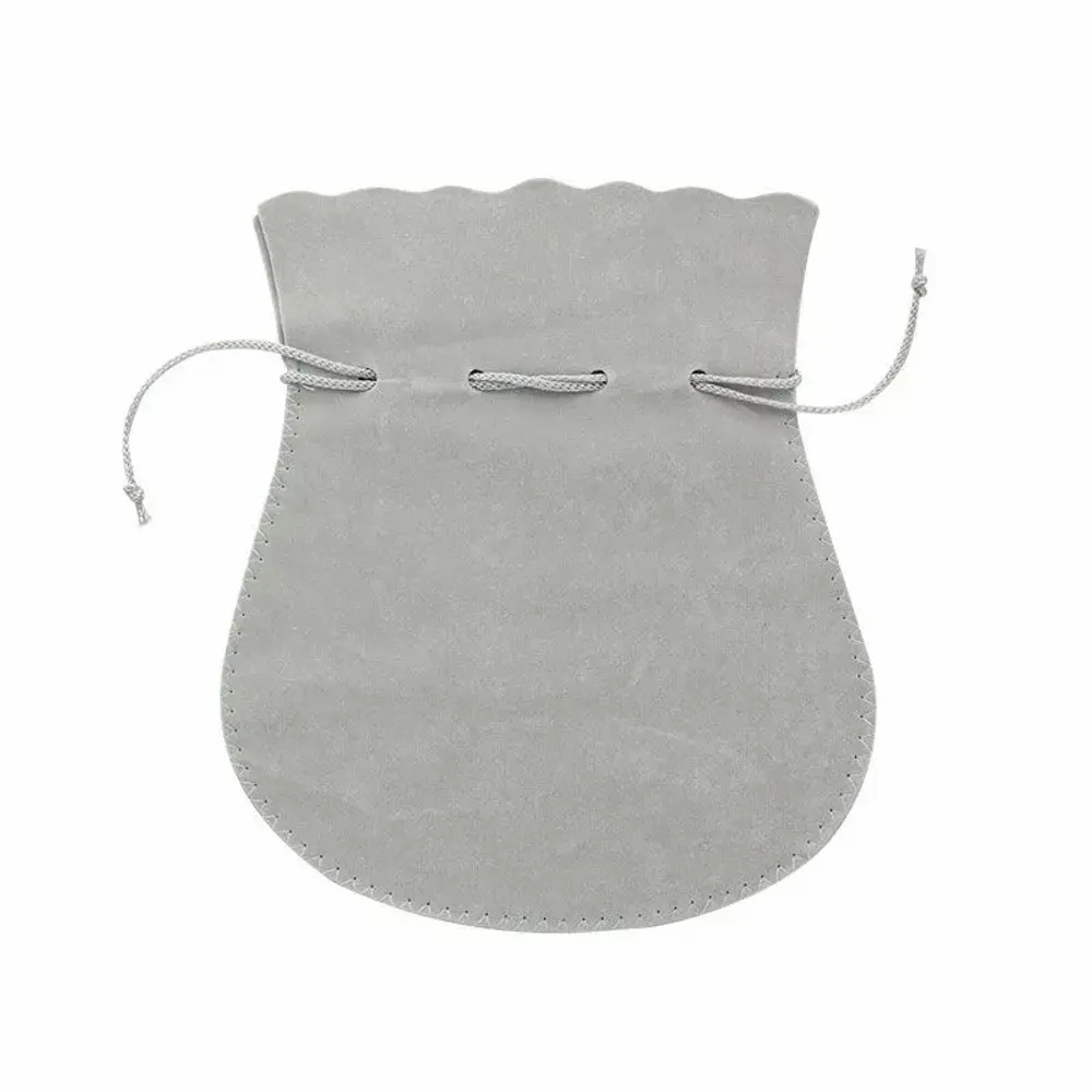 Gifts - Suede-like cotton and viscose pouches, grey - 16 x 13cm (x5) - LAVAL 1878