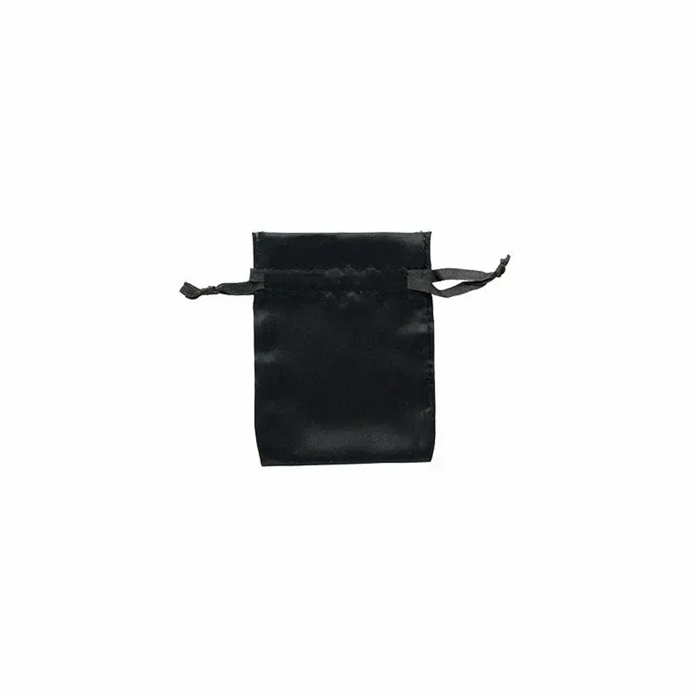 Gifts - Black synthetic satin purses, 9 x 9cm (x10) - LAVAL 1878