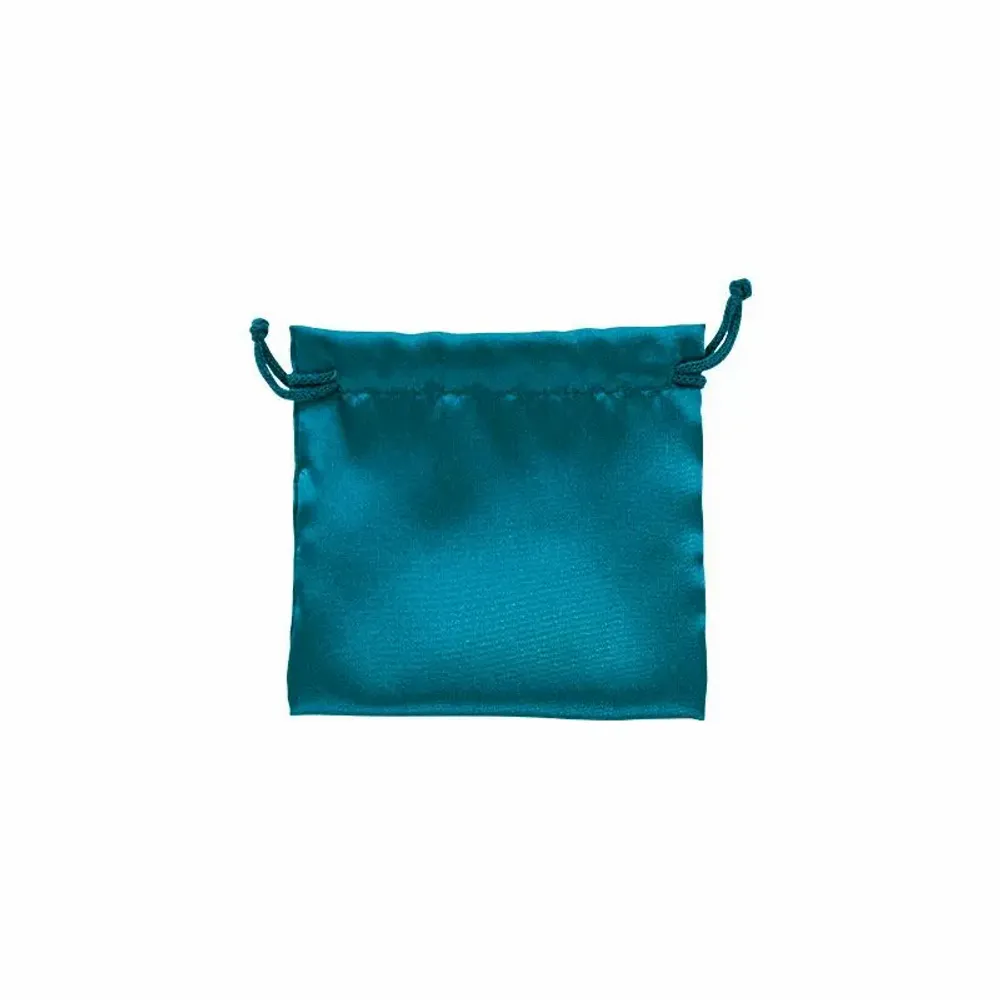 Gifts - Synthetic satin drawstring bags, duck blue, 7 x 7cm (x5) - LAVAL 1878