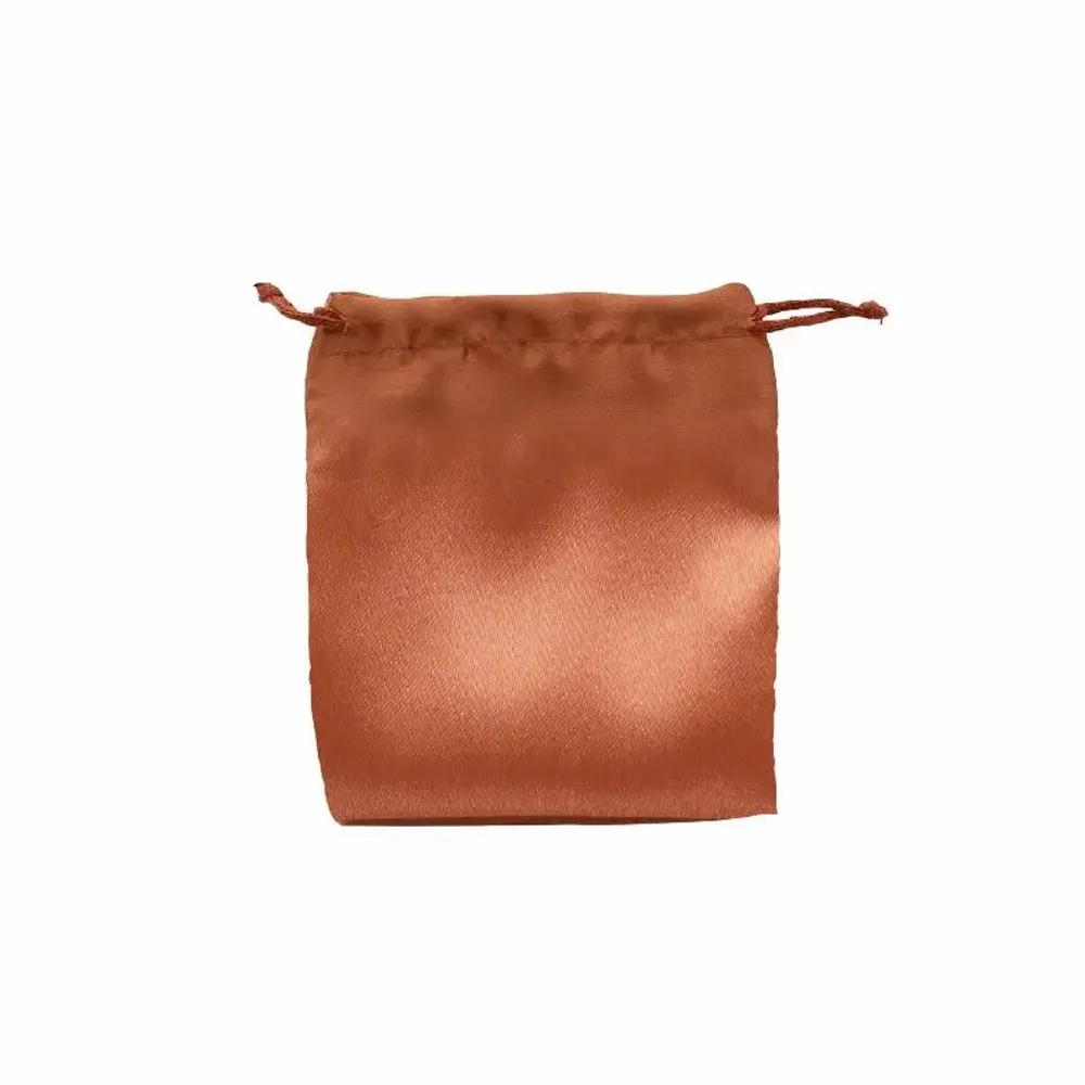 Gifts - Synthetic satin drawstring bags, terracotta, 12 x 14cm (x5) - LAVAL 1878