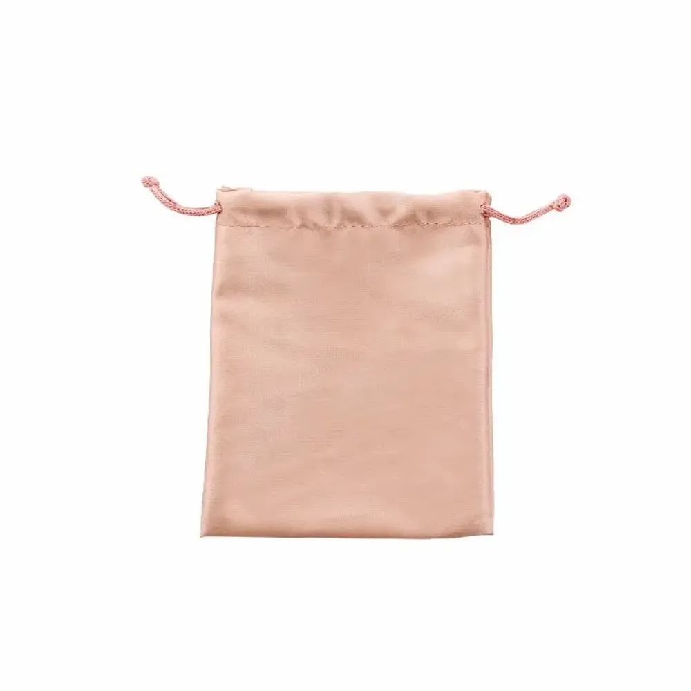 Gifts - Synthetic satin drawstring bags, powder pink, 12 x 14cm (x5) - LAVAL 1878