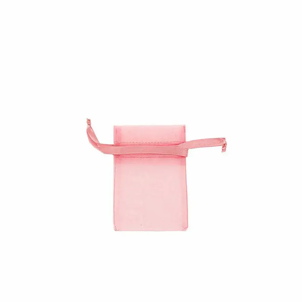 Gifts - Light pink synthetic organdy voile purses, 7 x 7cm (x10) - LAVAL 1878