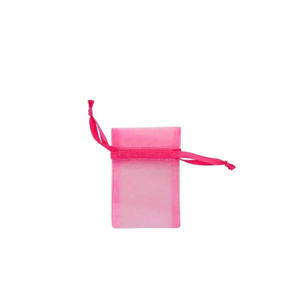 Cadeaux - Bourses voile organdi synthetique fuchsia, 7 x 7cm (x10) - LAVAL 1878
