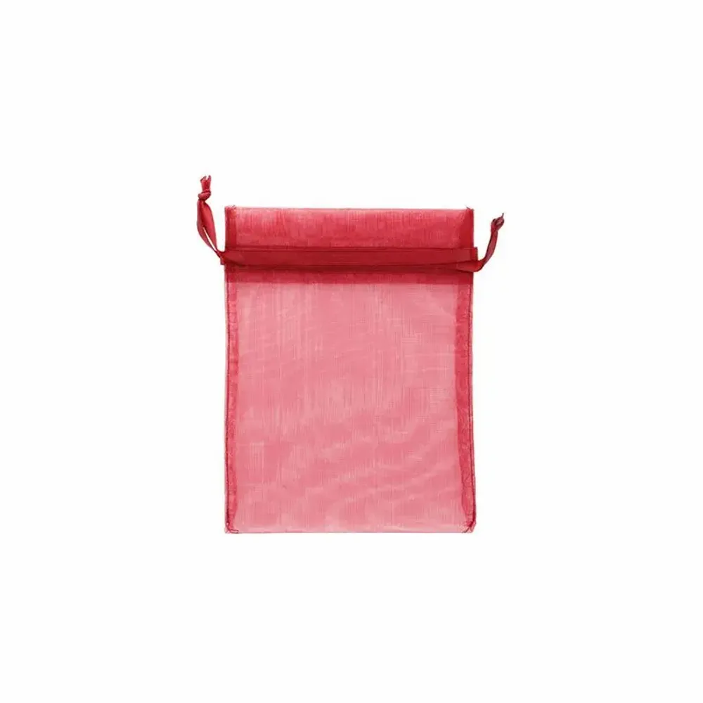 Cadeaux - Bourses voile organdi synthétique rouge grenat, 7 x 7cm (x10) - LAVAL 1878