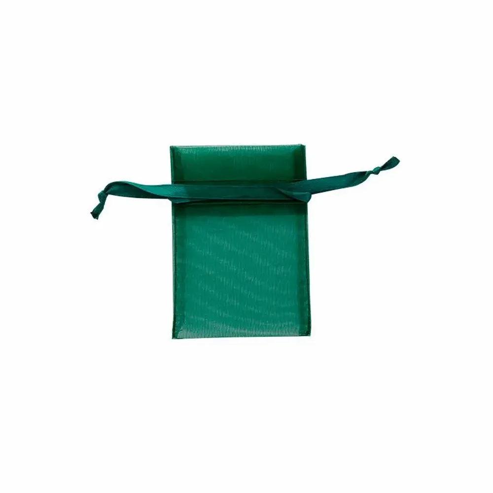 Gifts - Synthetic organdy voile purses, fir green, 7 x 7cm (x10) - LAVAL 1878