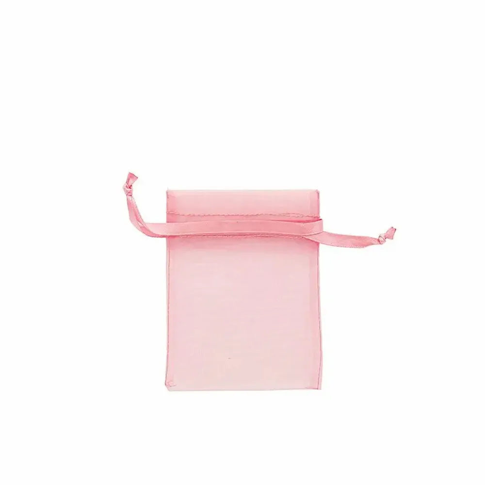 Cadeaux - Bourses voile organdi synthétique rose clair, 9 x 9cm (x10) - LAVAL 1878